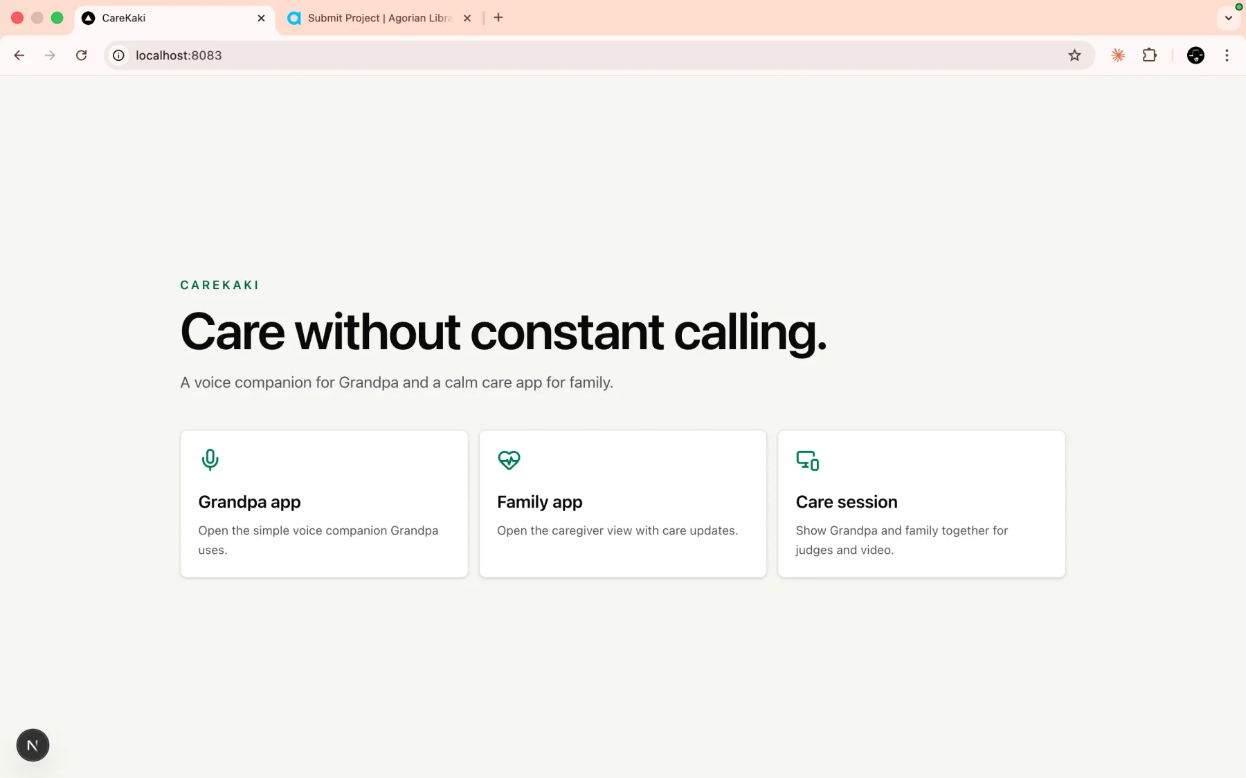 CareKaki — product screen 3.